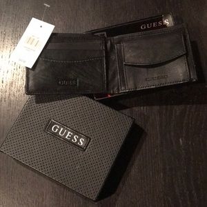 Black leather guess wallet